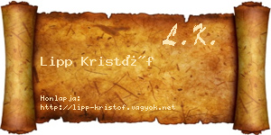 Lipp Kristóf névjegykártya